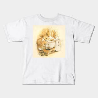 Rabbits and Milk Pudding by Beatrix Potter Kids T-Shirt